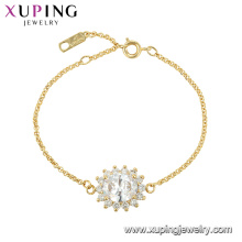 75619 xuping crystal plated high-end flower shape bracelet for ladies